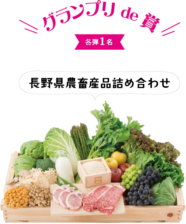 グランプリde賞　各弾1名　長野県農畜産品詰め合わせ