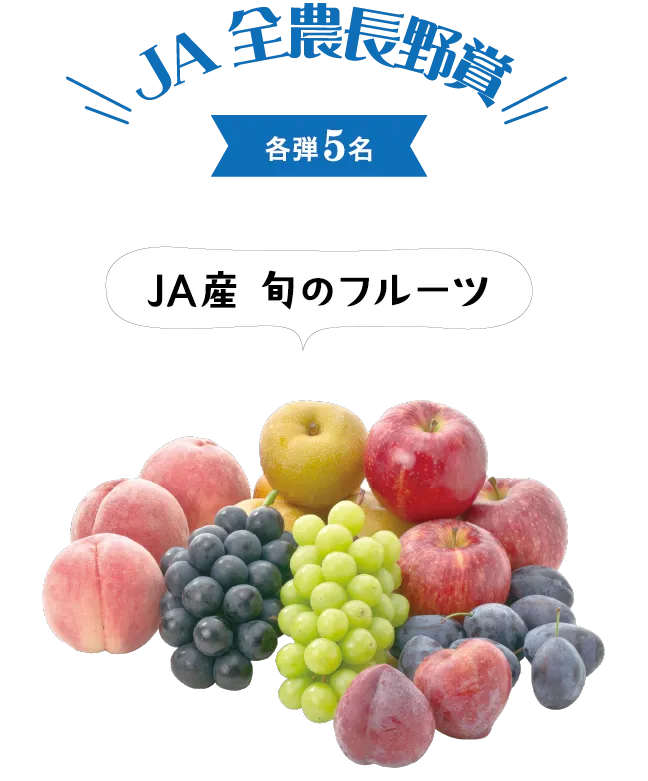 JA全農長野賞　各弾5名　JA産旬のフルーツ